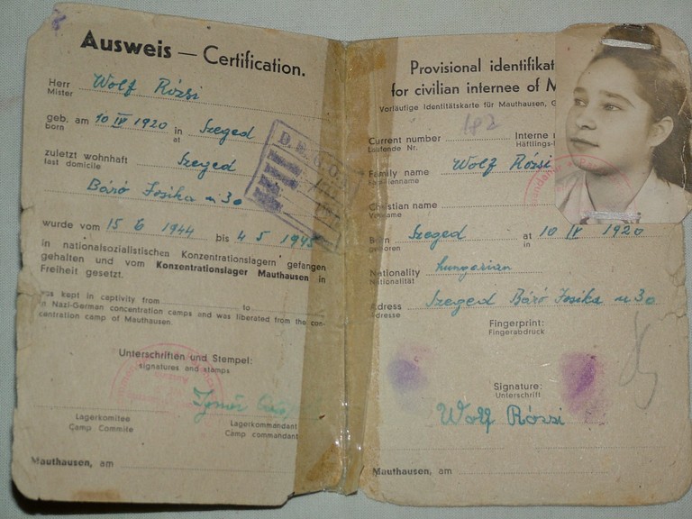 Ausweis der ungarischen Jüdin Rozsi Wolf, inhaftiert im Zwangsarbeitslager Viehofen. (Foto: Injoest)