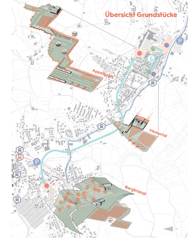 Übersicht Grundstücke (Quelle Beteiligungsprozess & Masterplan zur Erweiterung der KZ-Gedenkstätte Gusen)