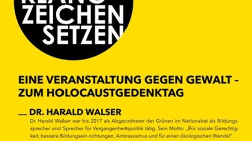 Gedenkveranstaltung zum internationalen Holocaust-Gedenktag: "KLANG ZEICHEN SETZEN"