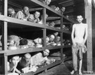 Befreite Häftlinge des Konzentrationslagers Buchenwald in einer Baracke des Kleinen Lagers, ca. 16. April 1945. (USHMM - Foto: Miller/166th Signal Photo Company)