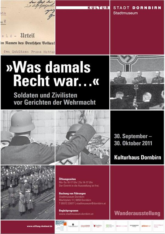 Ausstellung "Opfer der NS-Militärjustiz" in Dornbirn