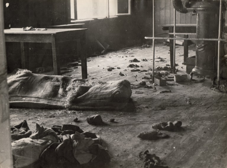 Innenraum des Block 20, 2. Februar 1945 (Foto: KZ-Gedenkstätte Mauthausen)