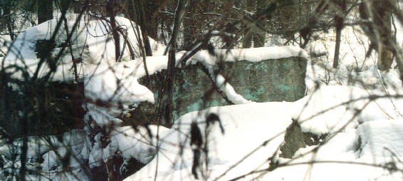 Betonreste vom ehemaligen Lager (Foto Gmeiner, Einladungskarte Vorderseite 5. Mai 2000)