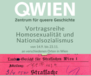 Vortragsreihe von QWien - Zentrum für queere Geschichte zum Thema Homosexualität und Nationalsozialismus