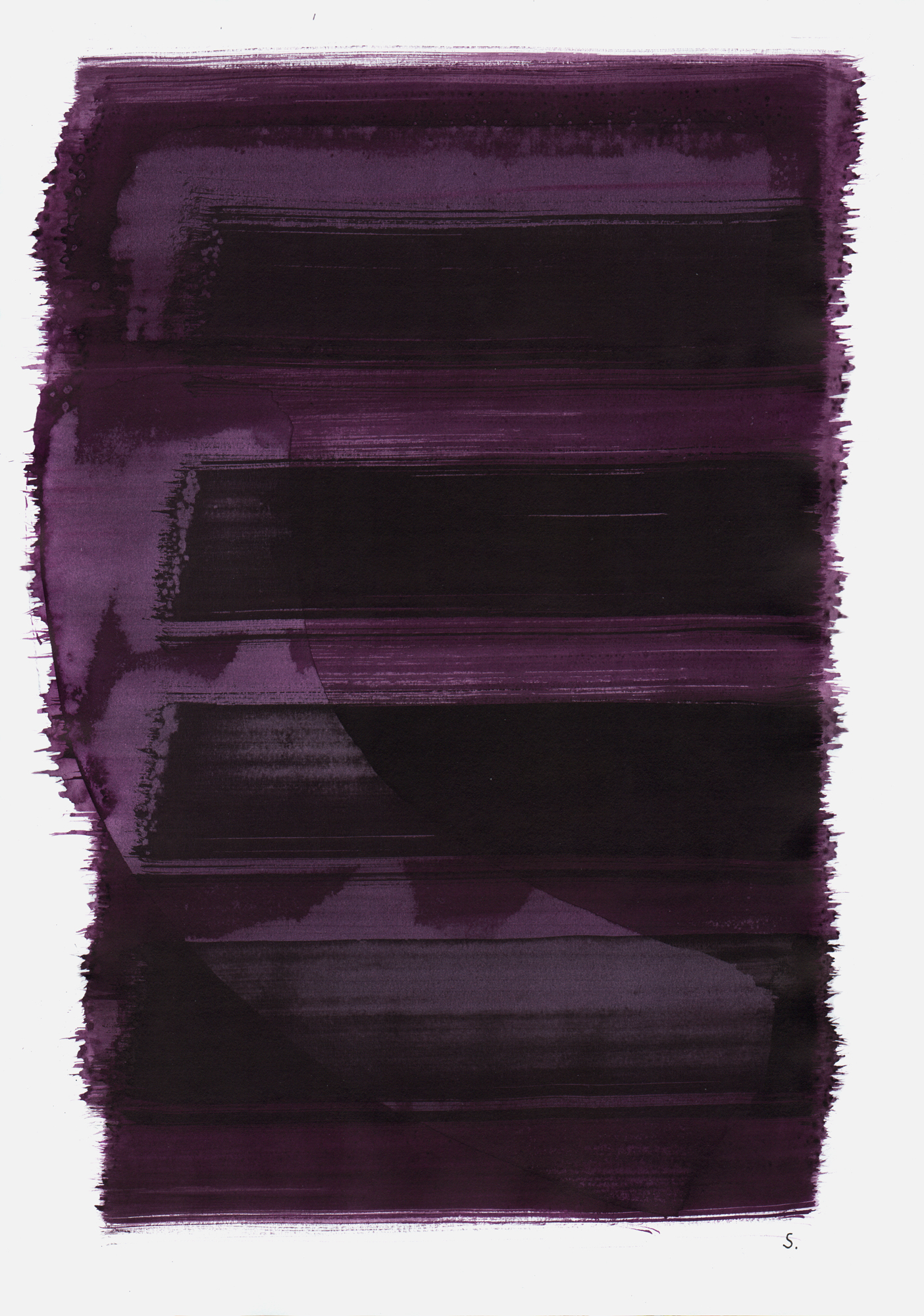 “Schrei 08:16 Uhr”, 2015, Tusche auf Papier, 48 x 36cm (copyright: Konstanze Sailer).