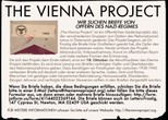 Für den Abschluss des "Vienna Project" werden Briefe von Opfern bzw. Überlebenden des NS-Terrors gesucht.