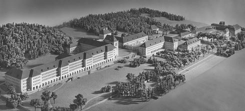 Modell eines geplanten Heeresstandortlazaretts im Auhof