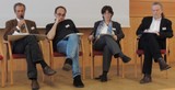 Podiumsgespräch mit v. l. Gernot Haupt, Klagenfurt (Chair); Slawomir Kapralski, Warschau; Karen Polak, Amsterdam; Oliver von Mengersen, Heidelberg 