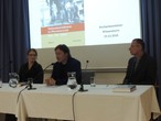 Präsentation im Wissensturm-Linz: v.l. Maria Ecker-Angerer, Horst Schreiber, Christian Angerer