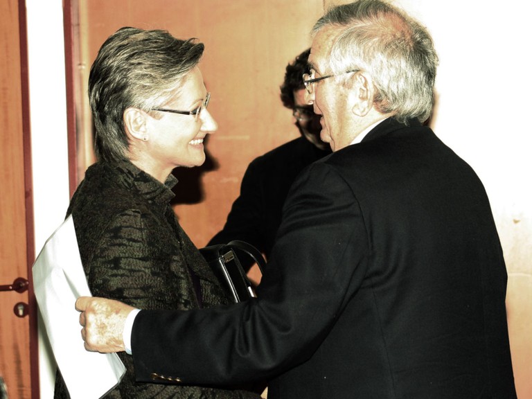 Ari Rath mit Bundesministerin Claudia Schmied beim Zentralen Seminar 2008 in Wien. _erinnern.at_ gratuliert Ari zum Geburtstag!