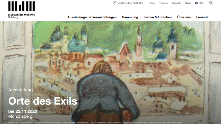 Ausstellungsvorschau auf der Homepage des Museums