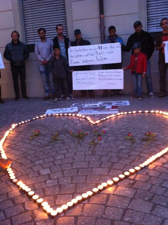 Gedenkfeier für tote Flüchtlinge, Feldkirch 8.9.2015