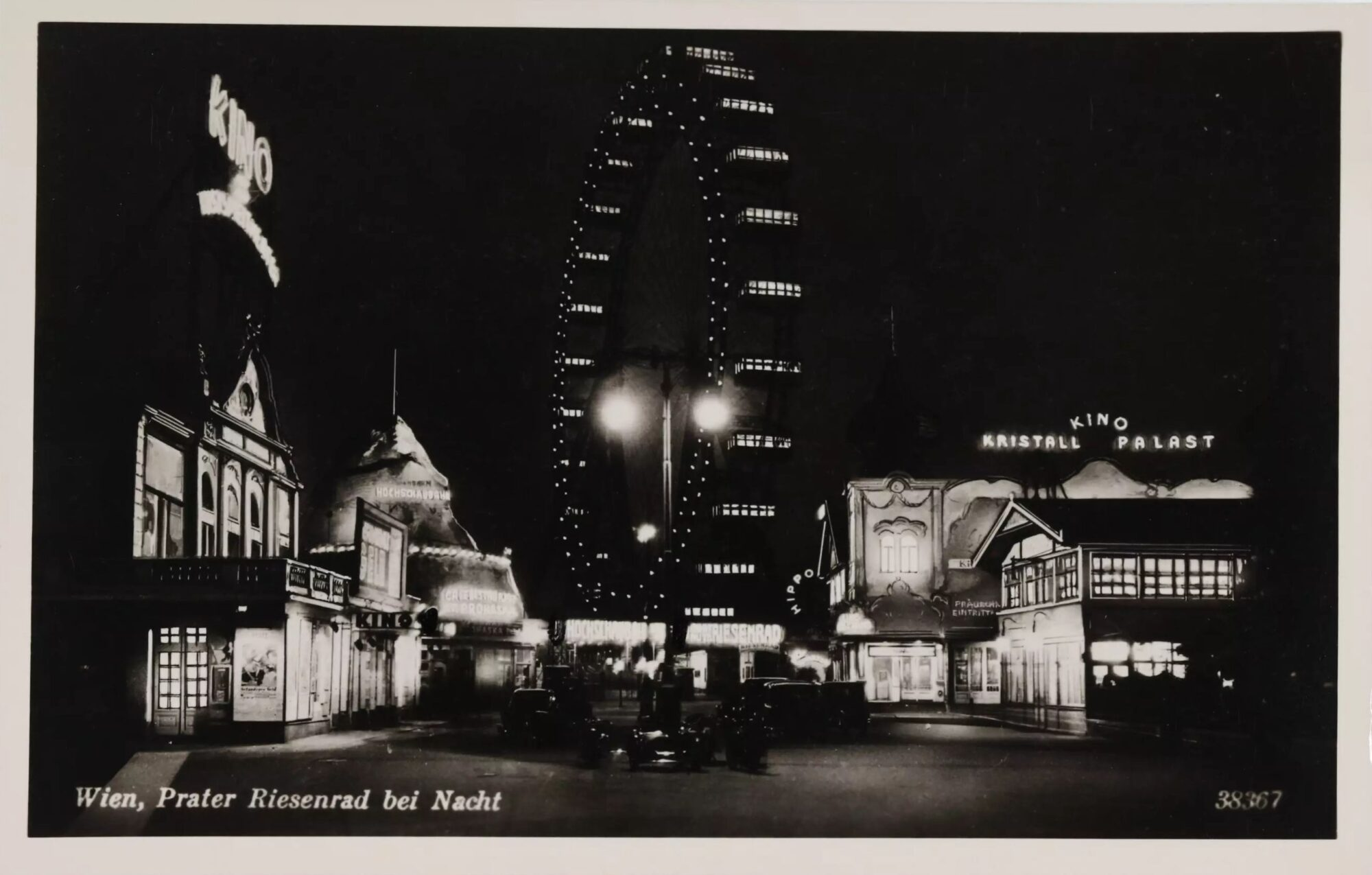 (c)Foto: Unbekannt, Wien, Prater Riesenrad bei Nacht, um 1935/Wien Museum