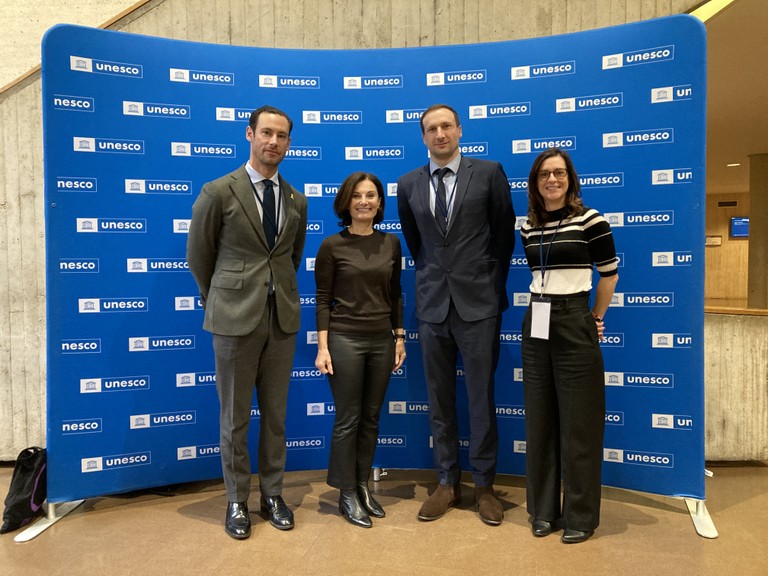 (c) UNESCO, von links nach rechts: Benjamin Nägele, Regina Figl, Moritz Wein, Daniela Lackner