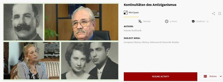 Activity „Kontinuitäten des Antiziganismus – Die Geschichte der Rom:nja und Sinti:zze nach 1945“